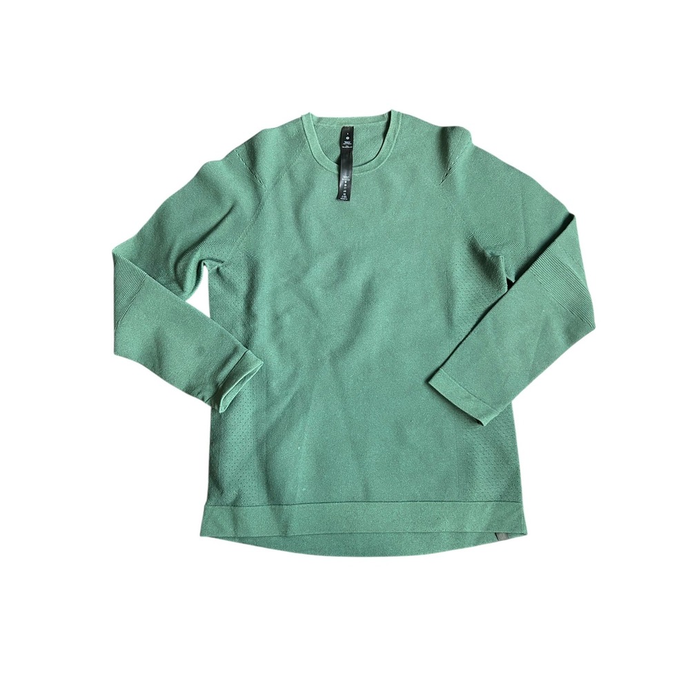 Lululemon Green Crewneck Sweater Long Sleeve Training 0065659-01 Womens Size S